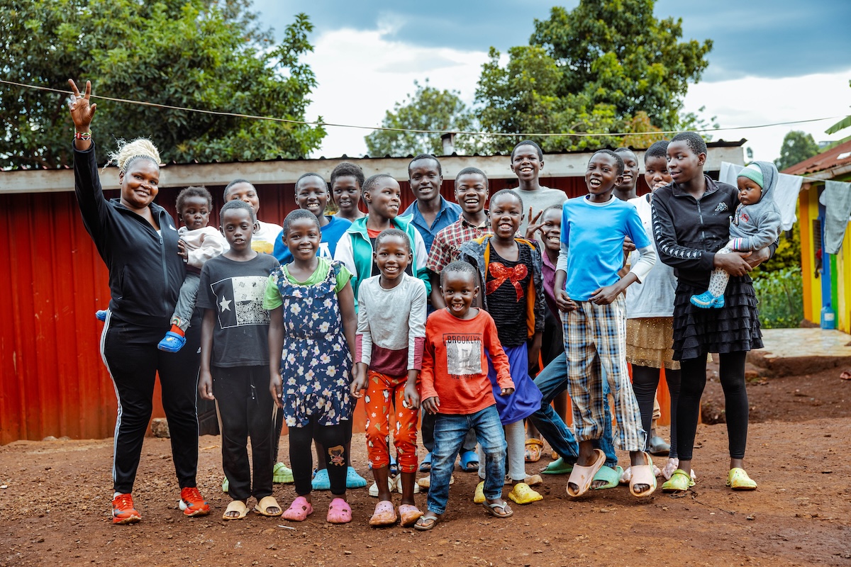 The Home of Hope family gathered together outside