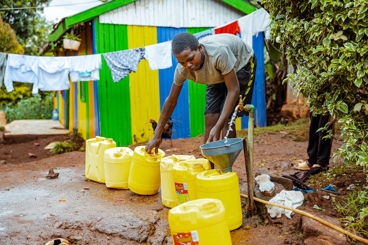 Collecting water outside the home